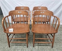 set 4 maple firehouse style chairs