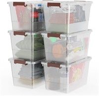 32 Qt Clear Storage Bin with Lids  6-Pack