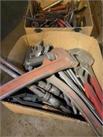 Large pipe wrench, crescent wrench