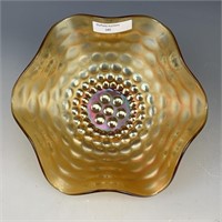 Westmorland Amber Pearly Dots Ruffled Bowl