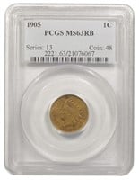PCGS MS-63 RB 1905 Indian Cent