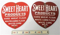 Lot of 2,Sweet Heart Products Tin Signs
