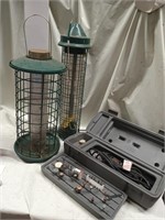 Dremel and bits with case , 2 bird feeders, Moen