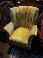 Upholstered gold chair