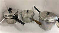 Wearever pots with lids, Ecko double boiler