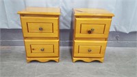 2 PINE NIGHT STANDS / END TABLES