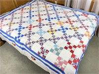 Vintage Nine Patch Hand Made Quilt