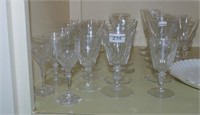 Suite of 29 crystal glasses