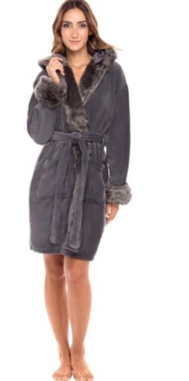 Alexander Del Rossa SM/MD Women's Robe - Faux Fur