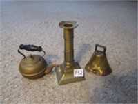 brass bell candle holder, kettle