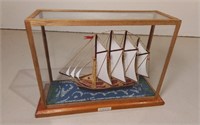 Clipper Model Ship In Glass Case