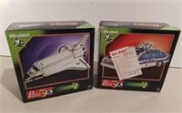 Two 75pc 3D Puzzles USS Discovery & Police Car