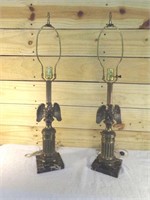 Federal Eagle Pair of Lamps