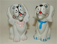 White Dogs in Pink & Blue Bows