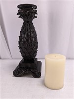 Vintage Pineapple Candle Holder w/Candle