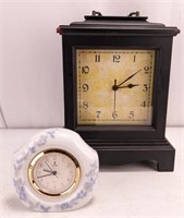 Vintage Mantel & Lladro Table Top Clock Set