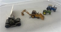 3 Toy Tractors & Toy Pencil Sharpener Car