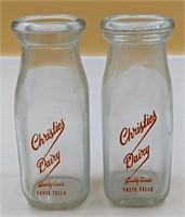 Set of 2 Christies Dairy Bottles