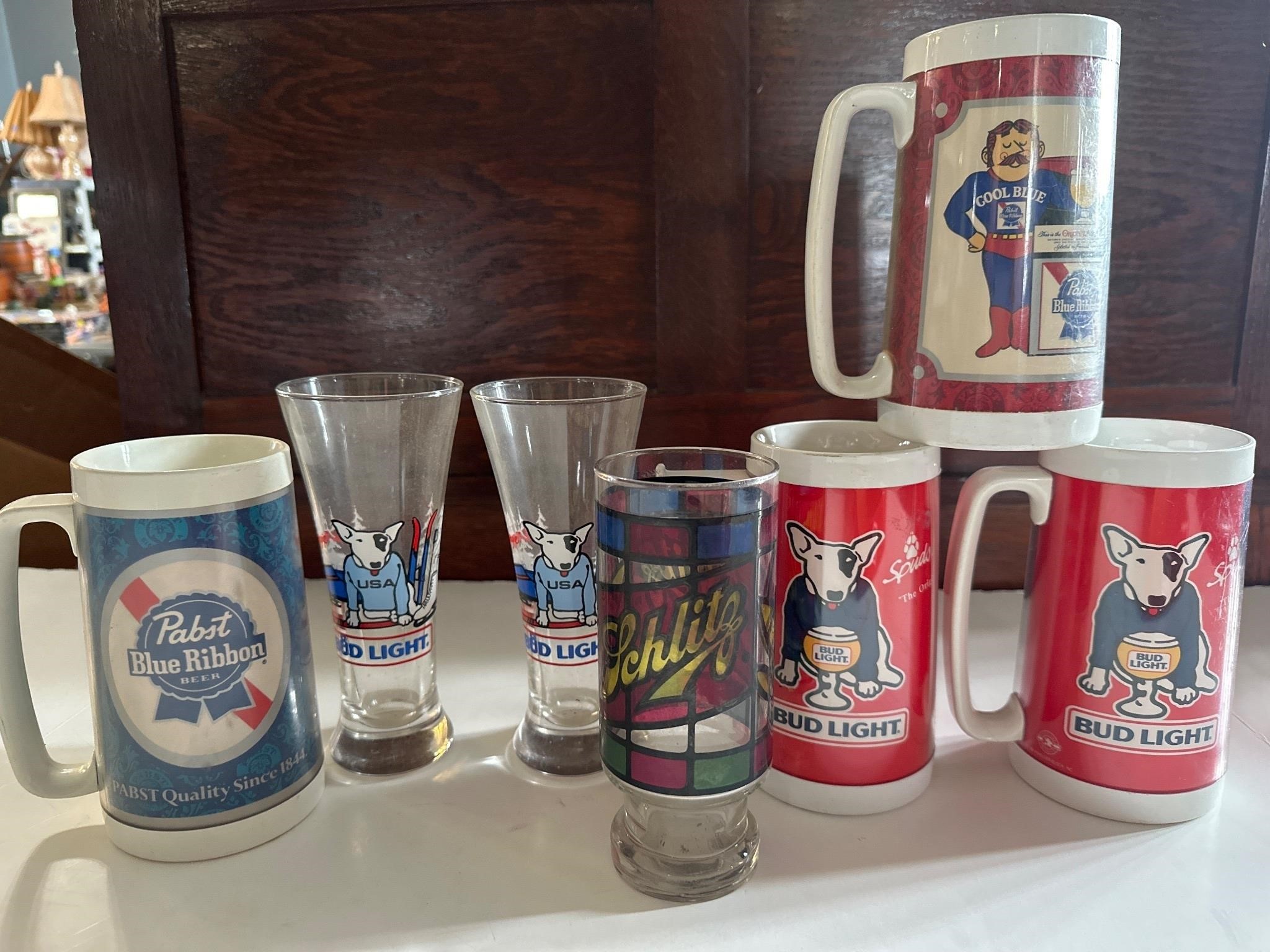 Spuds McKenzie and other beer glasses
