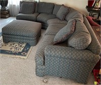 E - SECTIONAL SOFA, OTTOMAN & PILLOWS