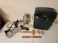 Extension Cords, Shredder, Wood Mallet, Clip Lamp,