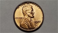 1932 Lincoln Cent Wheat Penny Gem BU Red