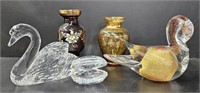 Art Glass incl Waterford; Rubelli Murano Swan