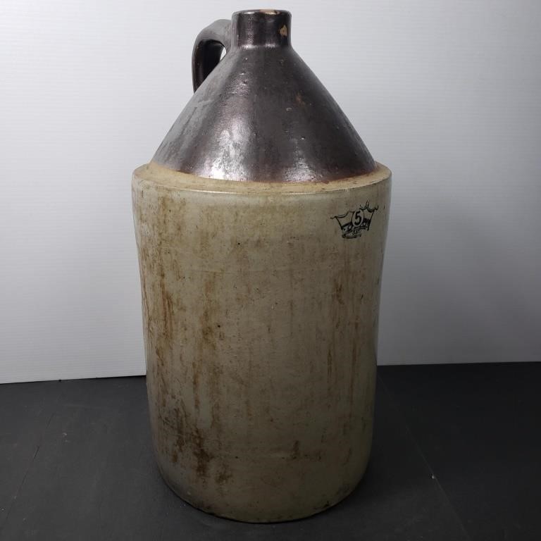 ANTIQUE STONEWARE 5 GAL JUG