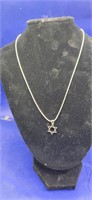 16" Silver necklace & Star of David