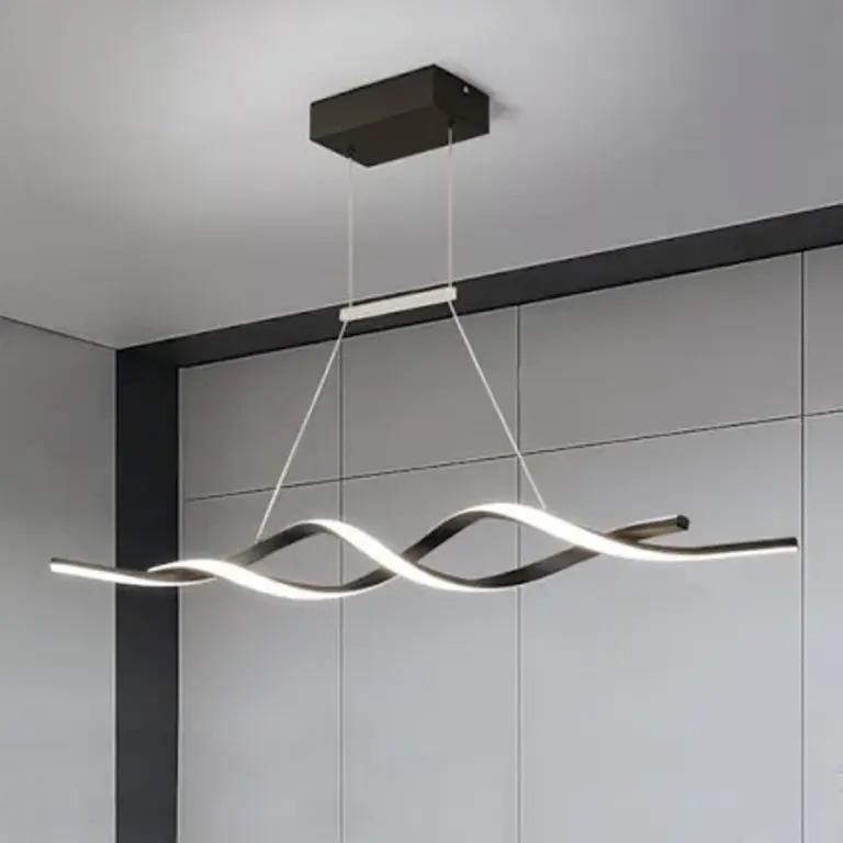modern led chandelier black 39.4 inch