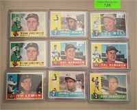 9 1960 Topps Baseball Cards