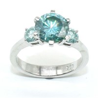 SILVER CERTIFIED MOISSANITE (ROUND 9 & 3