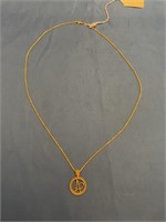 14K 7.5G NECKLACE WITH "A" PENDANT