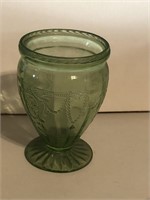 Green depression vase
