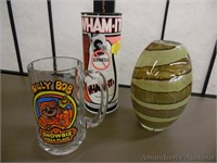 Wham It Therapy in a can, Glass Mug, Glass Vase