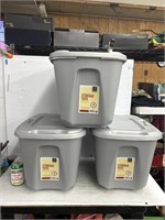 Storage totes 10 gal each 3 totes in each