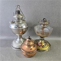 B&H, Lamplight & Eagle Vintage Oil Lamps