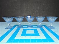 Vtg light blue cocktail goblets