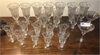 Assorted Etched Stemware