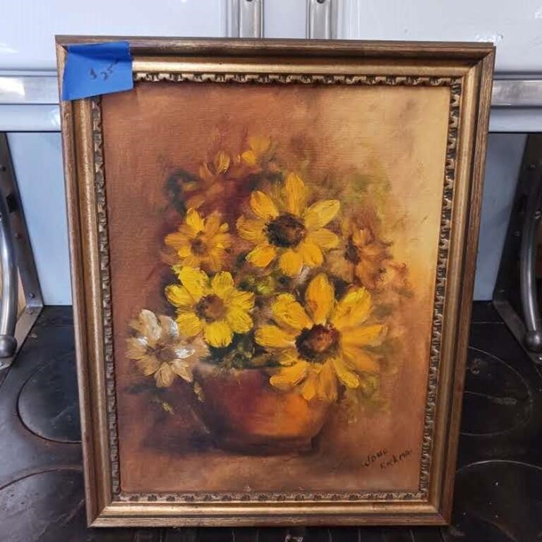 Oil painting of flowers by Jane Rickman