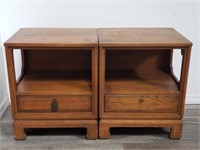 Pair of Davis Cabinet Company teak nightstands