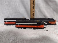 Three HO Scale Model Train Engines