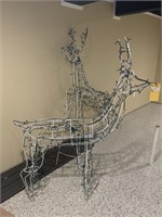 Rudolph & Dancer wire lawnart reindeer