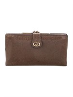 Gucci Brown Leather Multitonal Snap French Purse
