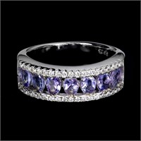 Natural  Purple Blue Tanzanite  Ring