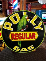 30” Round Porcelain Polly Gas Sign