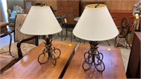 2 wrought iron lamps