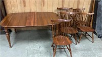 Cherry table with five chairs