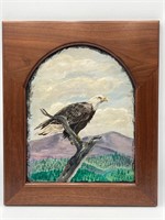 Framed 11x14” Bald Eagle Painting