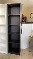 Adjustable Height Black Book Shelf, 18x12x72